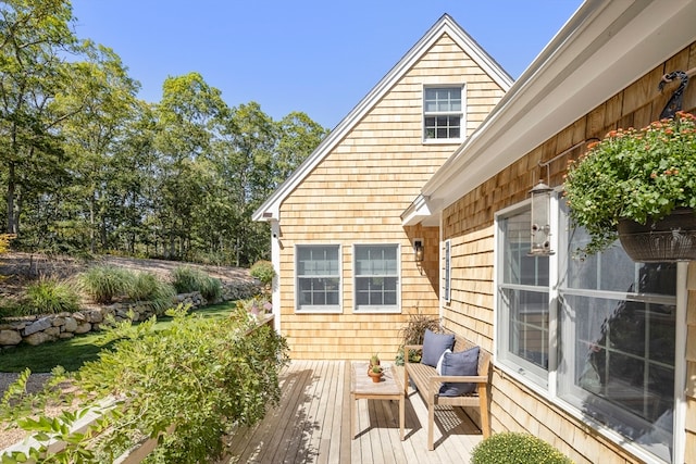 view of patio with a wooden deck