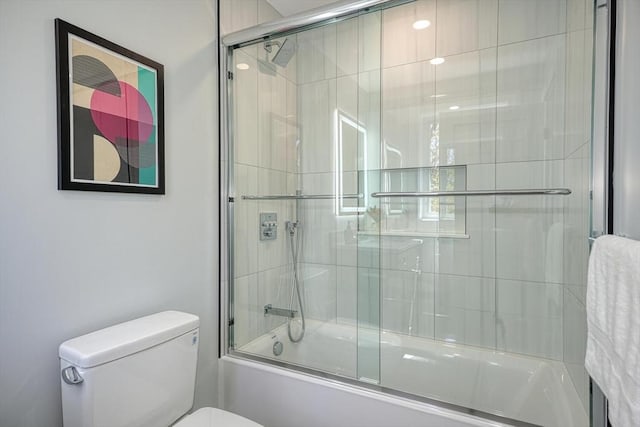 147 Ridge St, Arlington, MA 02474 - bathroom with toilet and bath / shower combo with glass door