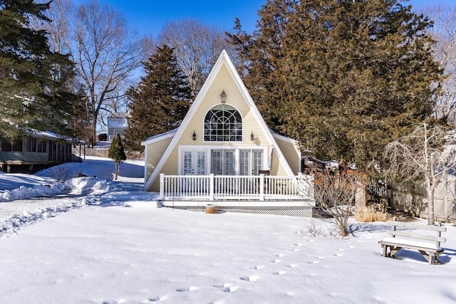 view of snow covered structure