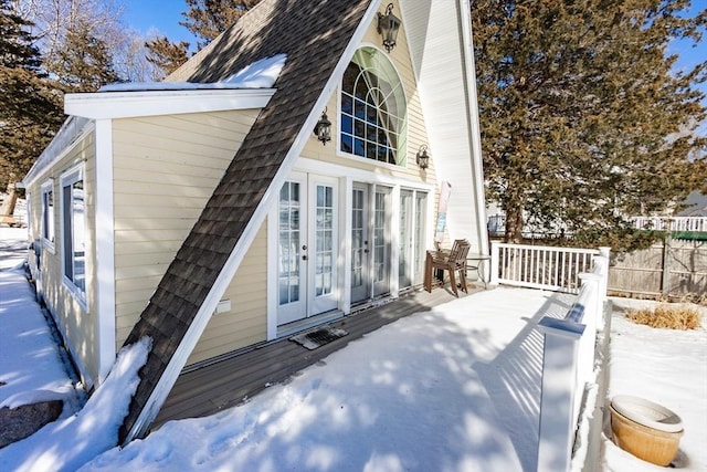 exterior space featuring french doors