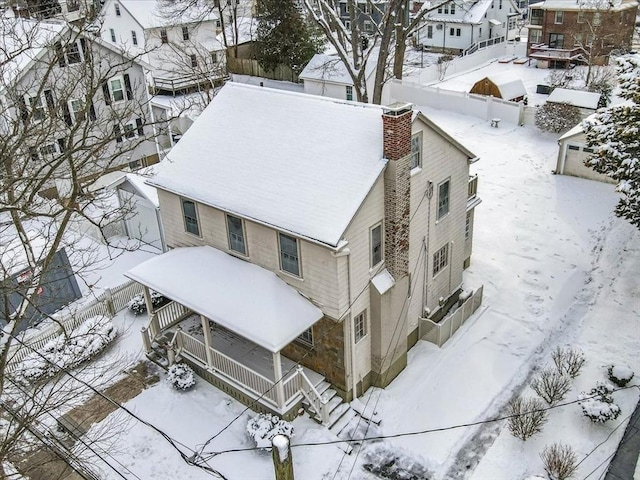 view of snowy aerial view