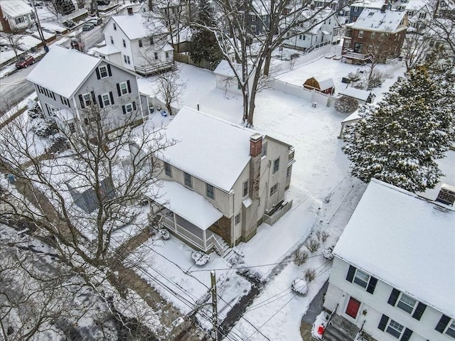 view of snowy aerial view