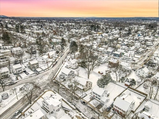 view of snowy aerial view