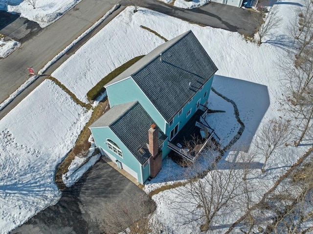 view of snowy aerial view