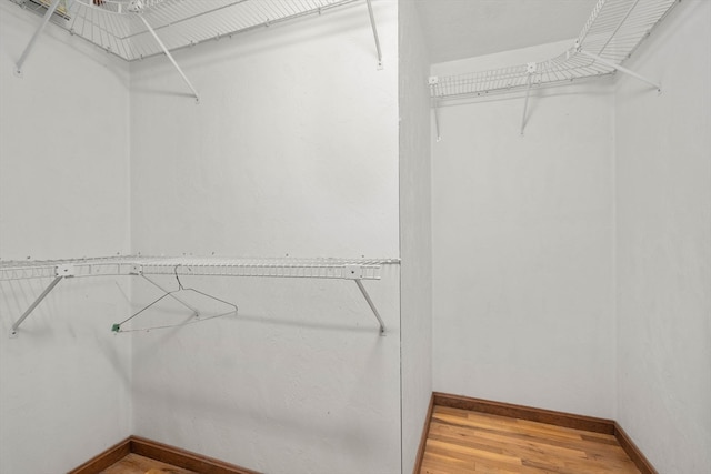 walk in closet featuring hardwood / wood-style flooring