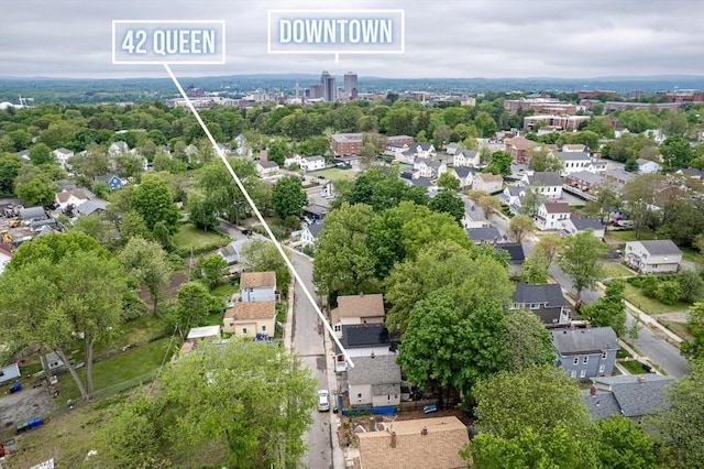 42 Queen St, Springfield, MA 01109 - aerial perspective of suburban area with property boundaries highlighted