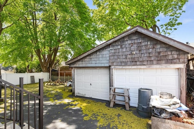 124 Grant Ave, Medford, MA 02155 - detached garage featuring fence