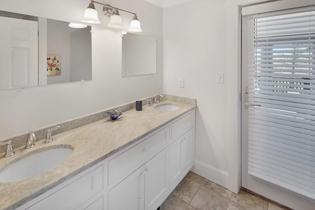 bathroom featuring vanity and tile patterned floors