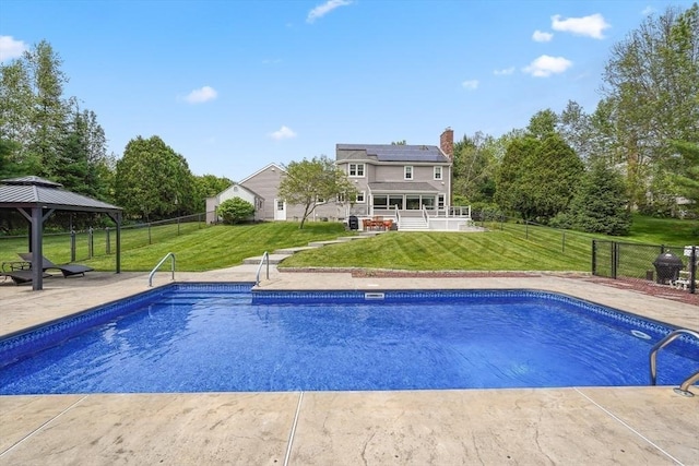 16 Blueberry Way, Webster, MA 01570 - view of pool featuring a gazebo, a fenced backyard, and a patio area