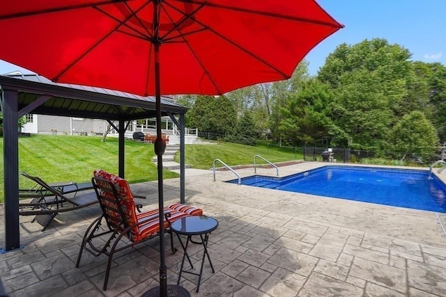 16 Blueberry Way, Webster, MA 01570 - view of swimming pool with a gazebo and a patio area