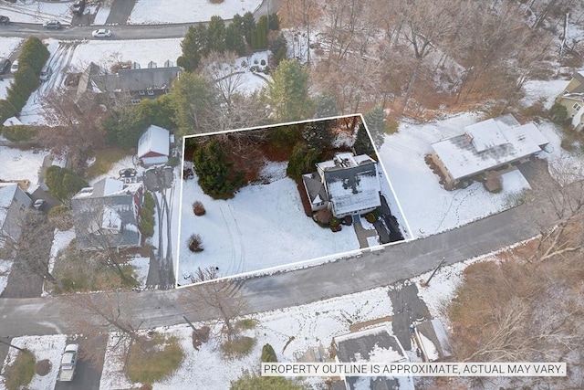 view of snowy aerial view