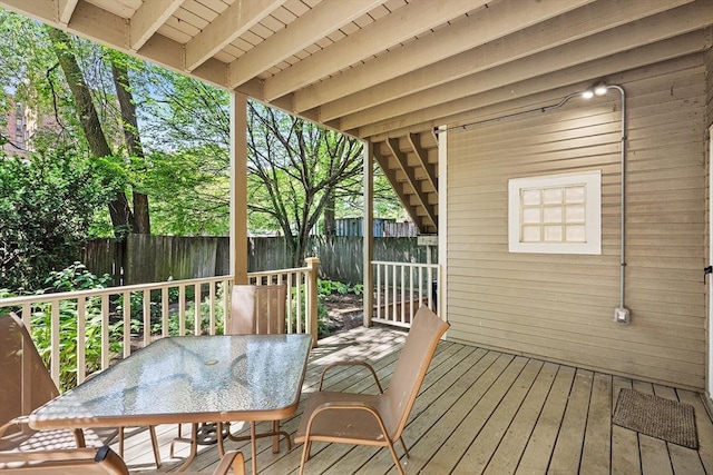 31 Hunting St, Cambridge, MA 02141 - deck featuring a fenced backyard and outdoor dining area