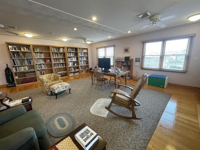 26 Feeney Rd, Norwood, MA 02062 - office featuring ceiling fan, wood finished floors, healthy amount of natural light, recessed lighting, and baseboards