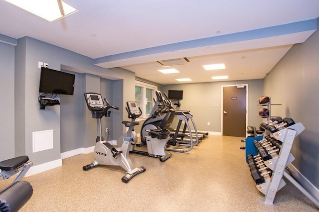 321 Hammond Pond Pkwy Unit 103, Brookline, MA 02467 - workout area with baseboards