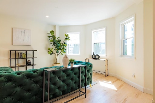 59 Dartmouth St Unit A, Somerville, MA 02145 - living room featuring plenty of natural light, light wood-style flooring, and recessed lighting