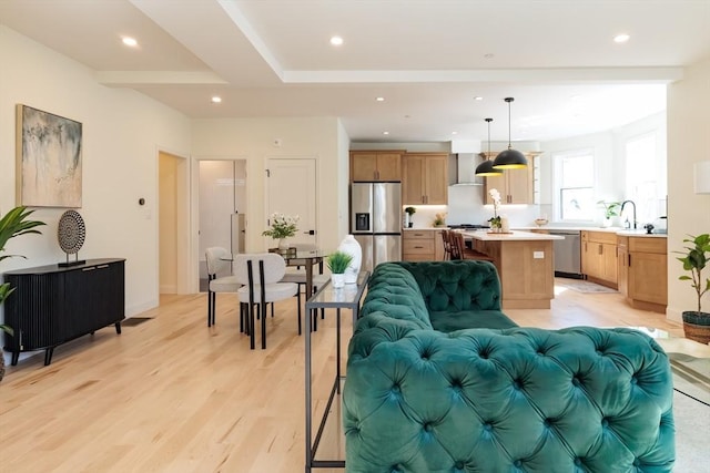 59 Dartmouth St Unit A, Somerville, MA 02145 - living area with light wood finished floors and recessed lighting