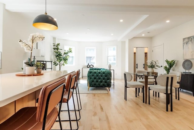 59 Dartmouth St Unit A, Somerville, MA 02145 - dining room with light wood-style flooring and recessed lighting