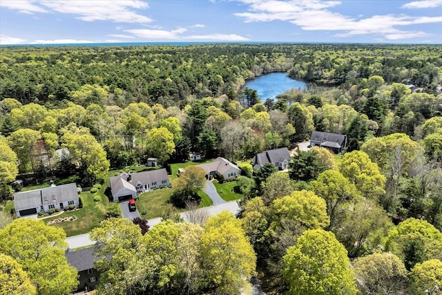 72 Rosemary Ln, Barnstable, MA 02632 - bird's eye view of a heavily wooded area and a nearby body of water