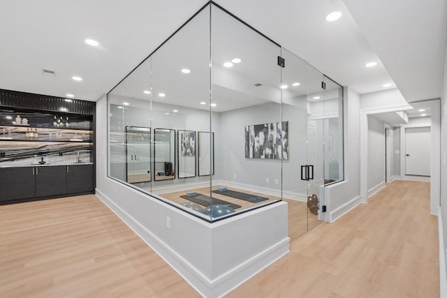 interior space featuring wood-type flooring