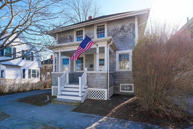 view of front of property with a porch