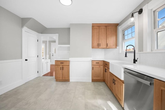 kitchen with sink and dishwasher