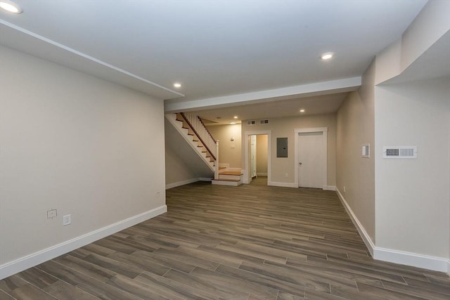 interior space featuring dark wood-type flooring