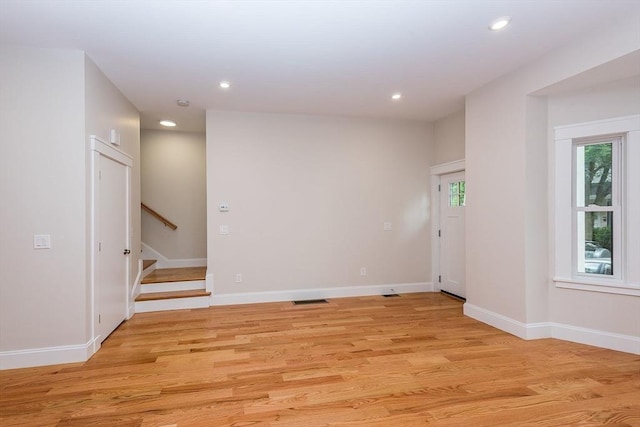 empty room featuring light hardwood / wood-style floors