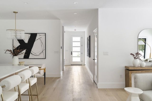 224 Auburn St Unit F, Newton, MA 02466 - corridor with light wood finished floors and recessed lighting