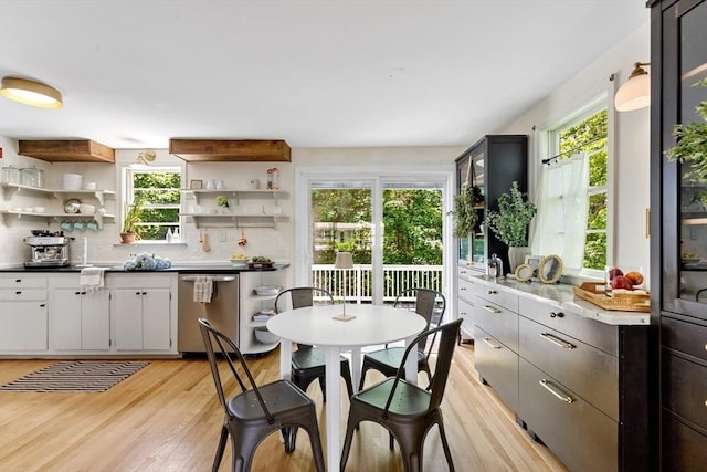 6 Manomet Rd, Woburn, MA 01801 - dining space featuring light wood-style flooring