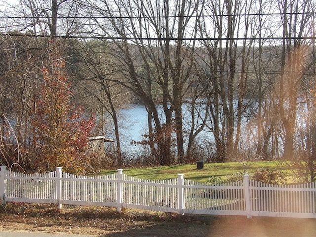 exterior space featuring a water view