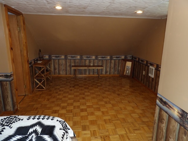 spare room with light parquet floors