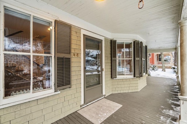 wooden deck with a porch