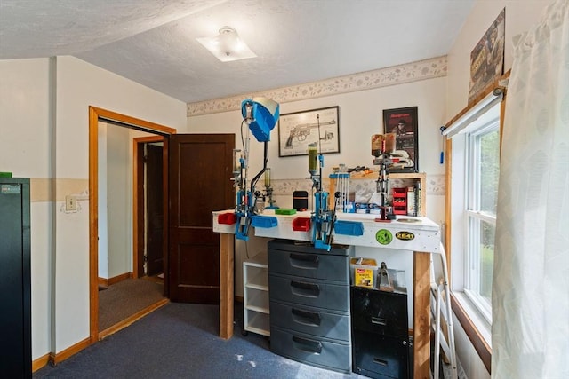 carpeted bedroom featuring multiple windows