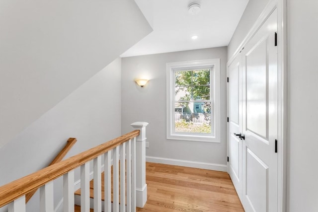 hall featuring light hardwood / wood-style floors