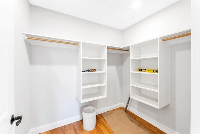 spacious closet with hardwood / wood-style floors