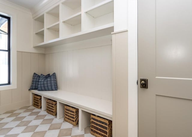 mudroom with light floors