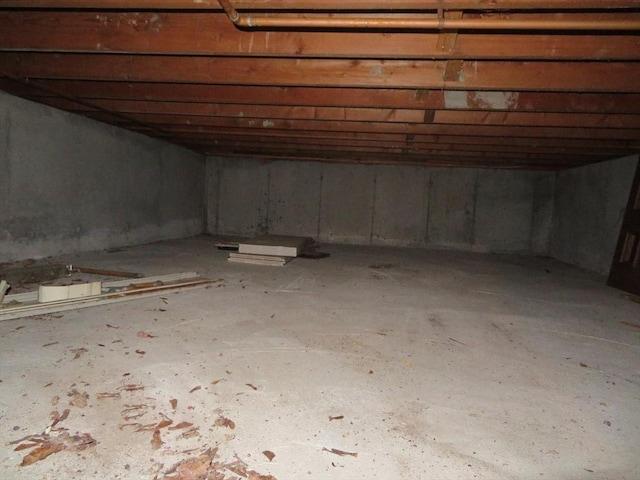 below grade area with crawl space