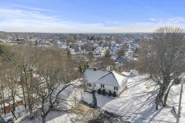 view of snowy aerial view