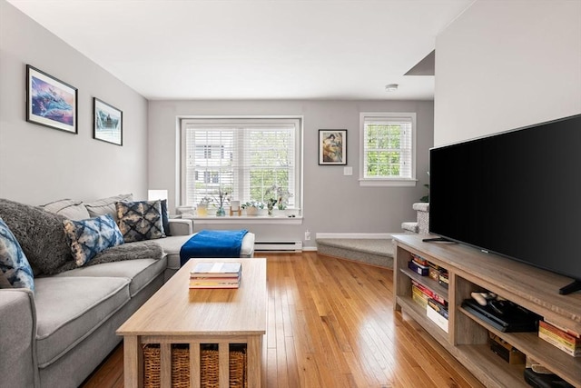 21 Fallon Ct Unit 21, Quincy, MA 02169 - living room with light wood-style floors and baseboard heating