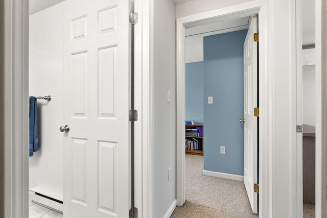 21 Fallon Ct Unit 21, Quincy, MA 02169 - corridor with a baseboard radiator and light carpet