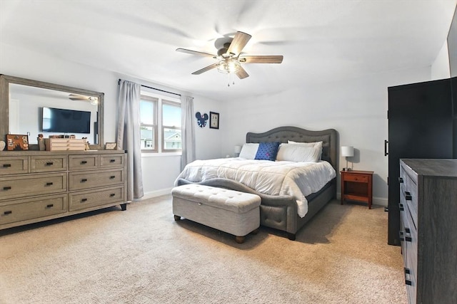 78 Yorktown Ct Unit 78, Chicopee, MA 01020 - bedroom with light carpet, baseboards, and ceiling fan