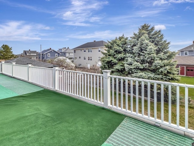 balcony with a residential view
