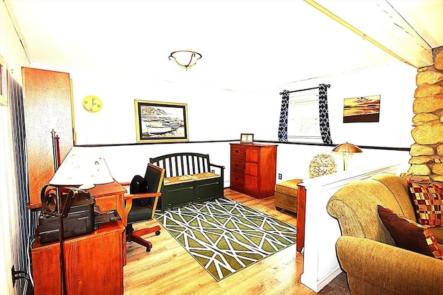 home office featuring wood finished floors