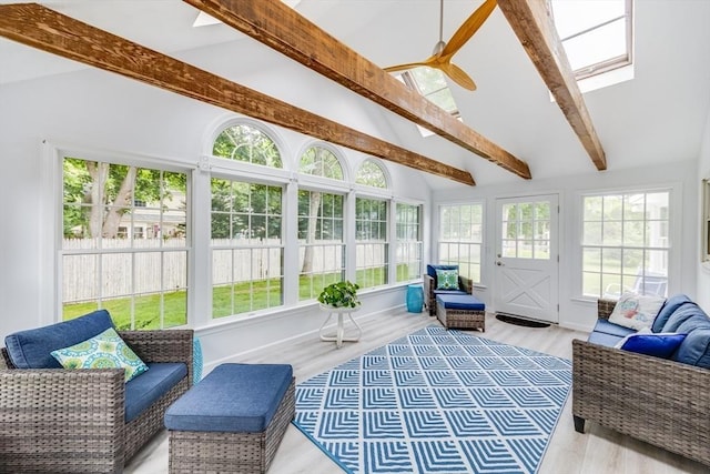 24 Emerald Ln, Falmouth, MA 02536 - sunroom / solarium featuring healthy amount of natural light, a ceiling fan, and wood finished floors