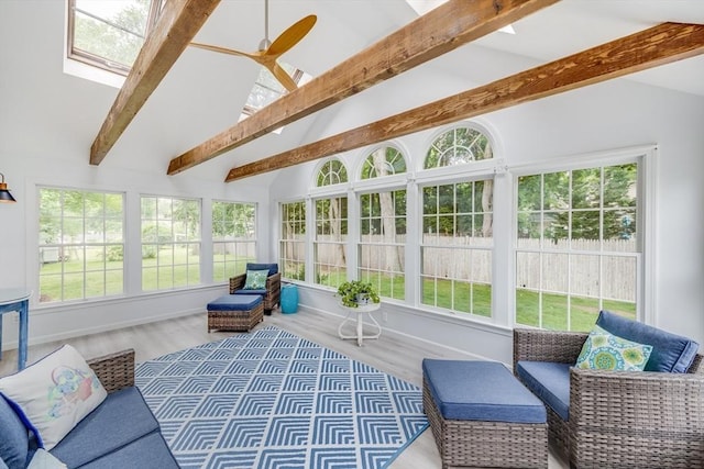 24 Emerald Ln, Falmouth, MA 02536 - sunroom / solarium featuring plenty of natural light, wood finished floors, and ceiling fan