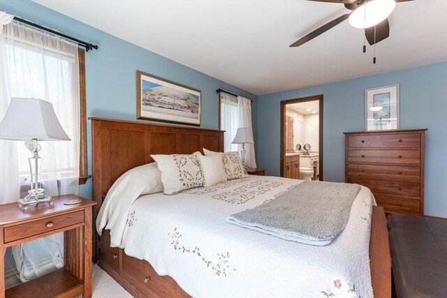 11 Polaris Dr, Mashpee, MA 02649 - bedroom featuring ceiling fan and ensuite bathroom