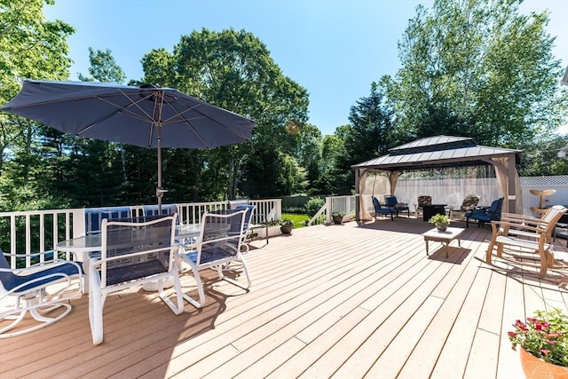 11 Polaris Dr, Mashpee, MA 02649 - deck with fence, a gazebo, and outdoor dining space