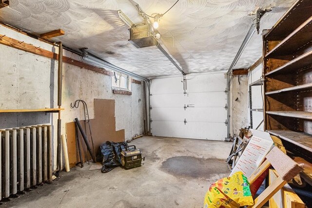 garage featuring radiator