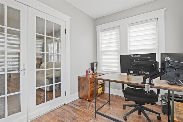 21 Vernon St, Lowell, MA 01850 - office area with baseboards and wood finished floors
