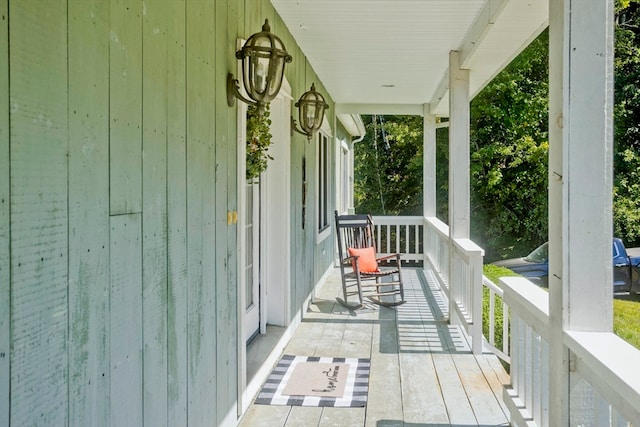 deck featuring covered porch